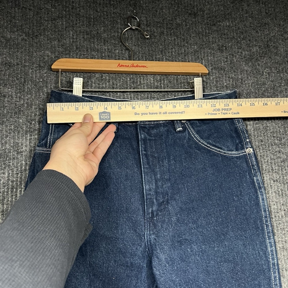 Vintage 80s Dark Wash Wrangler Denim Jeans Size 30x26 Cropped Straight USA Japan - Picture 3 of 5